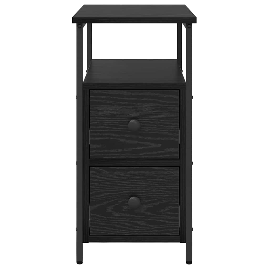 Armadio da Notte con cassetto 2 pcs Rovere nero 30 x 60 x 60 cm