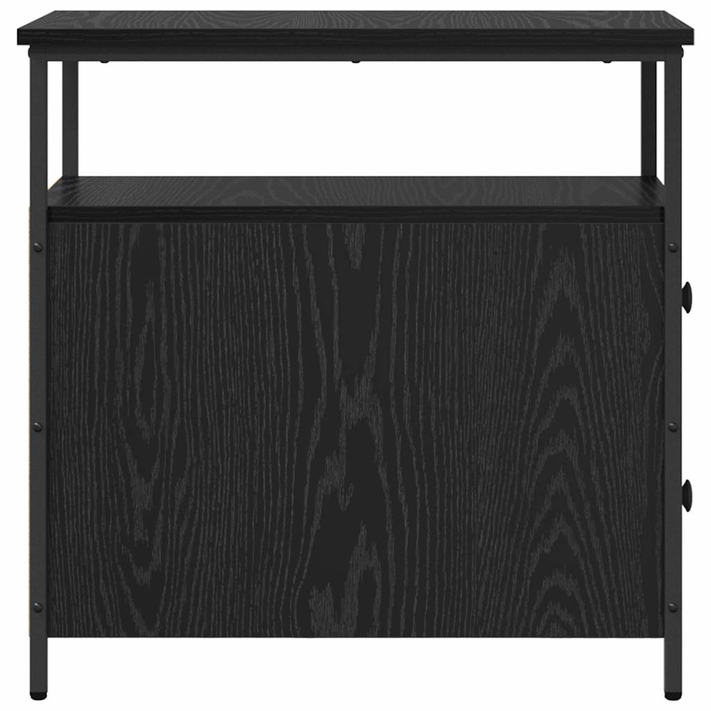 Armadio da Notte con cassetto 2 pcs Rovere nero 30 x 60 x 60 cm
