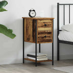 Armadio da Notte con cassetto Legno vecchio 32 x 42 x 70 cm