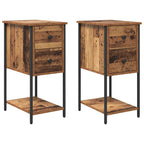 Armadio da Notte 2 pcs Legno vecchio 32 x 42 x 70 cm