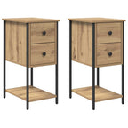 Armadio da Notte 2 pcs rovere artigianale 32 x 42 x 70 cm