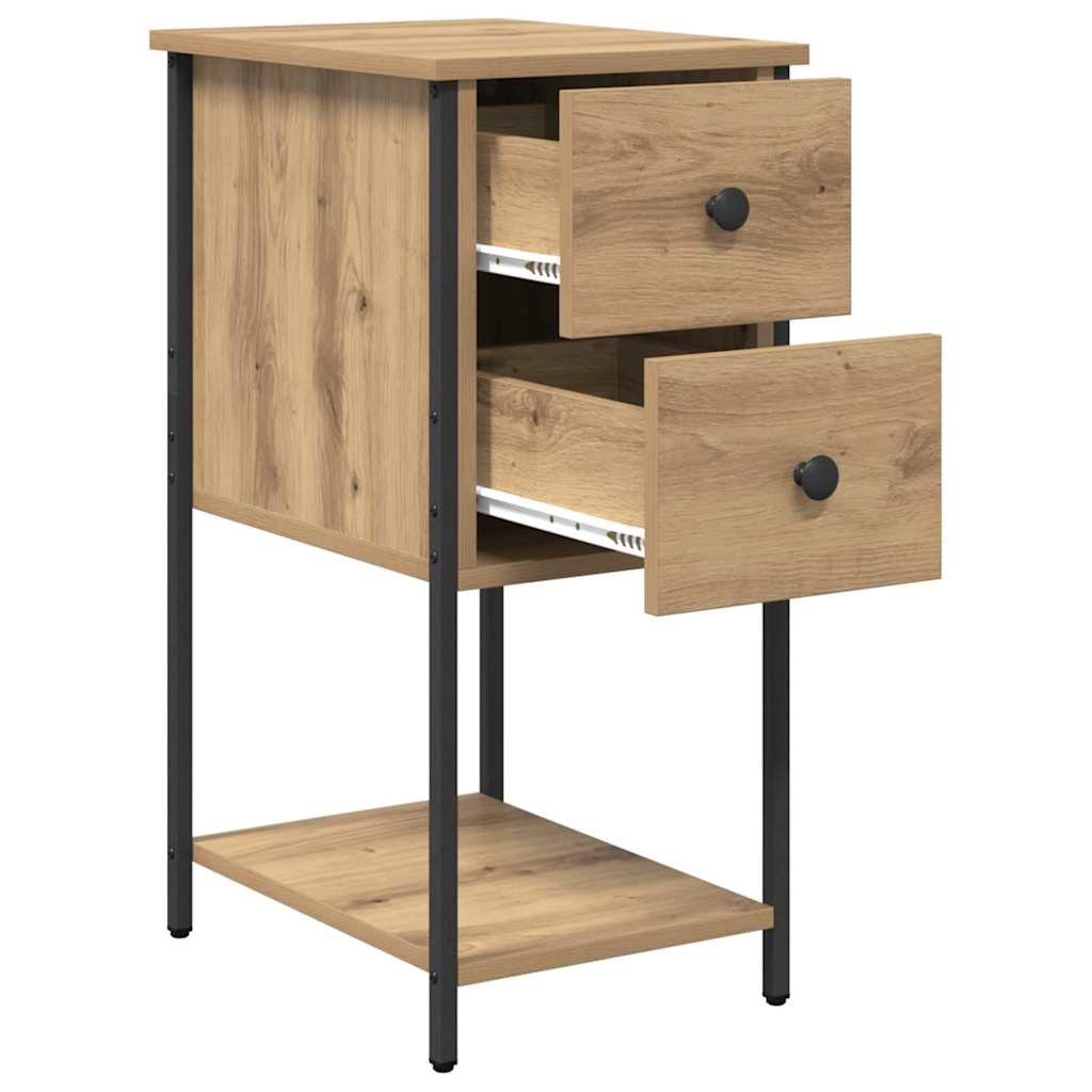 Armadio da Notte 2 pcs rovere artigianale 32 x 42 x 70 cm
