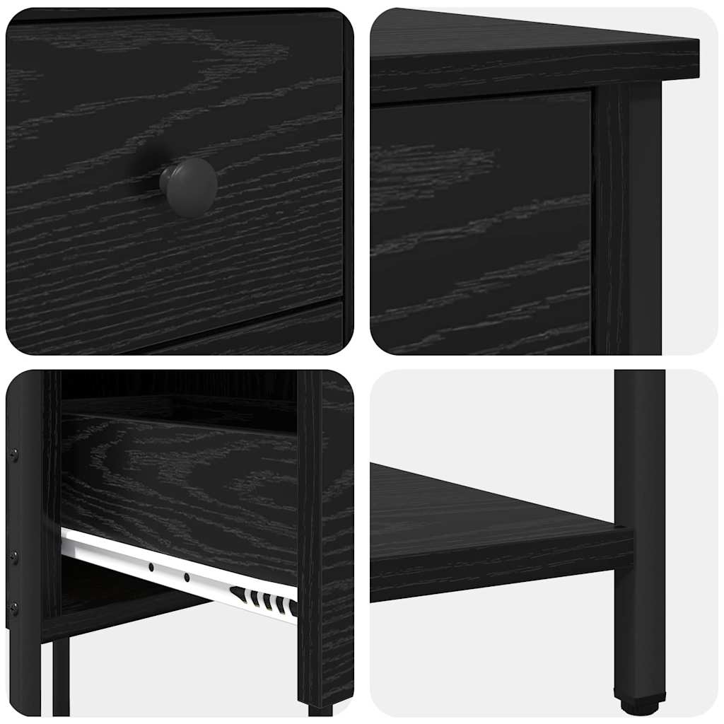 Armadio da Notte Rovere nero 32 x 42 x 70 cm Legno multistrato