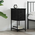 Armadio da Notte Rovere nero 32 x 42 x 70 cm Legno multistrato