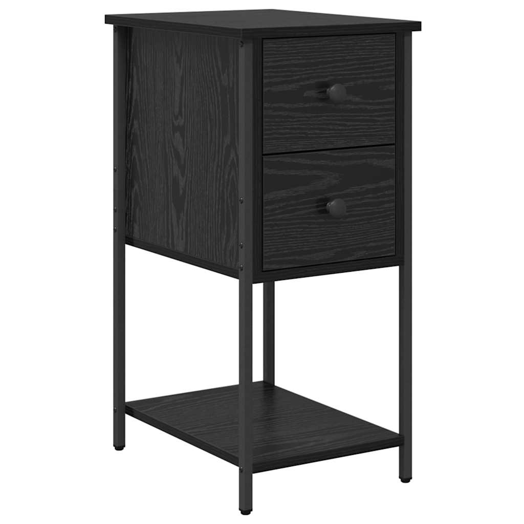 Armadio da Notte con cassetto 2 pcs Rovere nero 32 x 42 x 70 cm