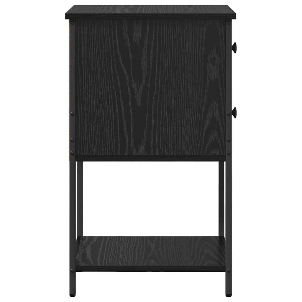 Armadio da Notte con cassetto 2 pcs Rovere nero 32 x 42 x 70 cm