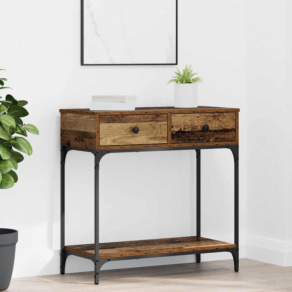 Tavolo consolle con cassetto Legno vecchio 75 x 34,5 x 75 cm