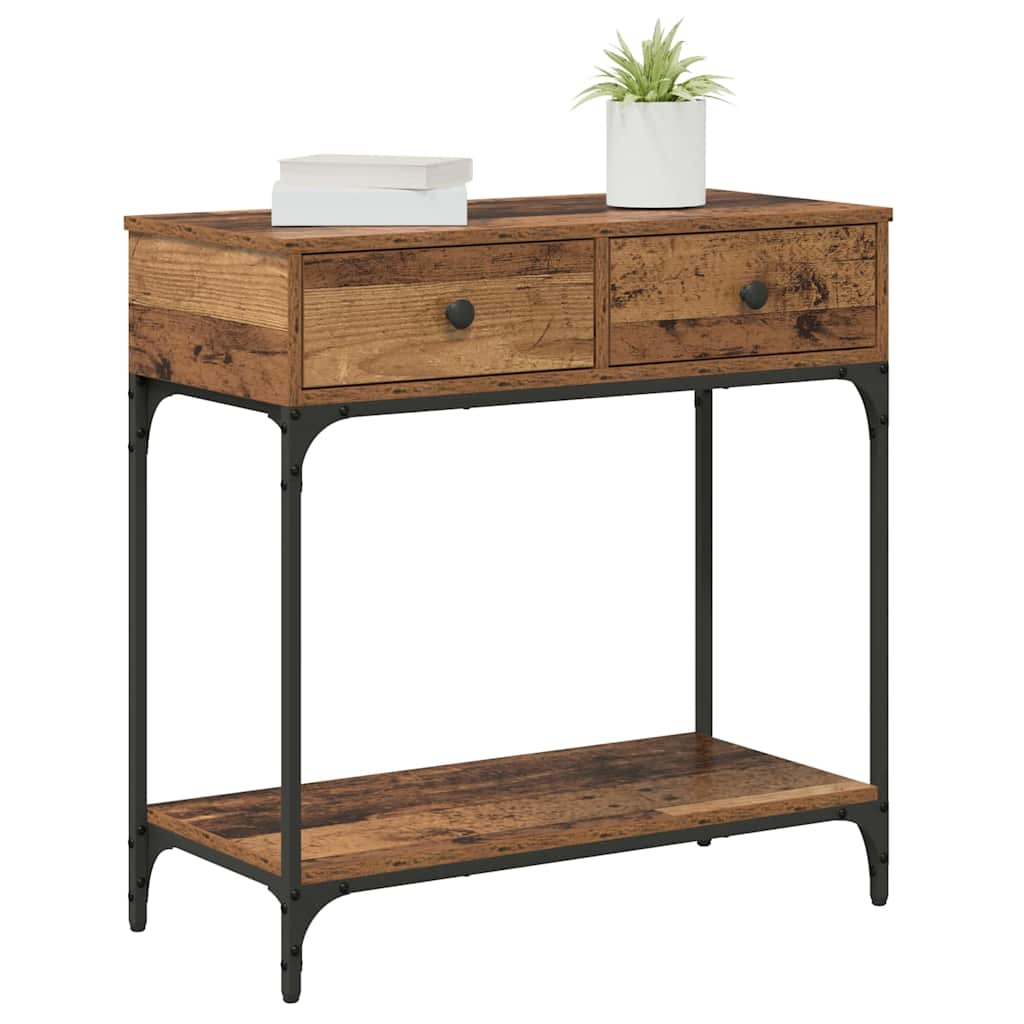 Tavolo consolle con cassetto Legno vecchio 75 x 34,5 x 75 cm