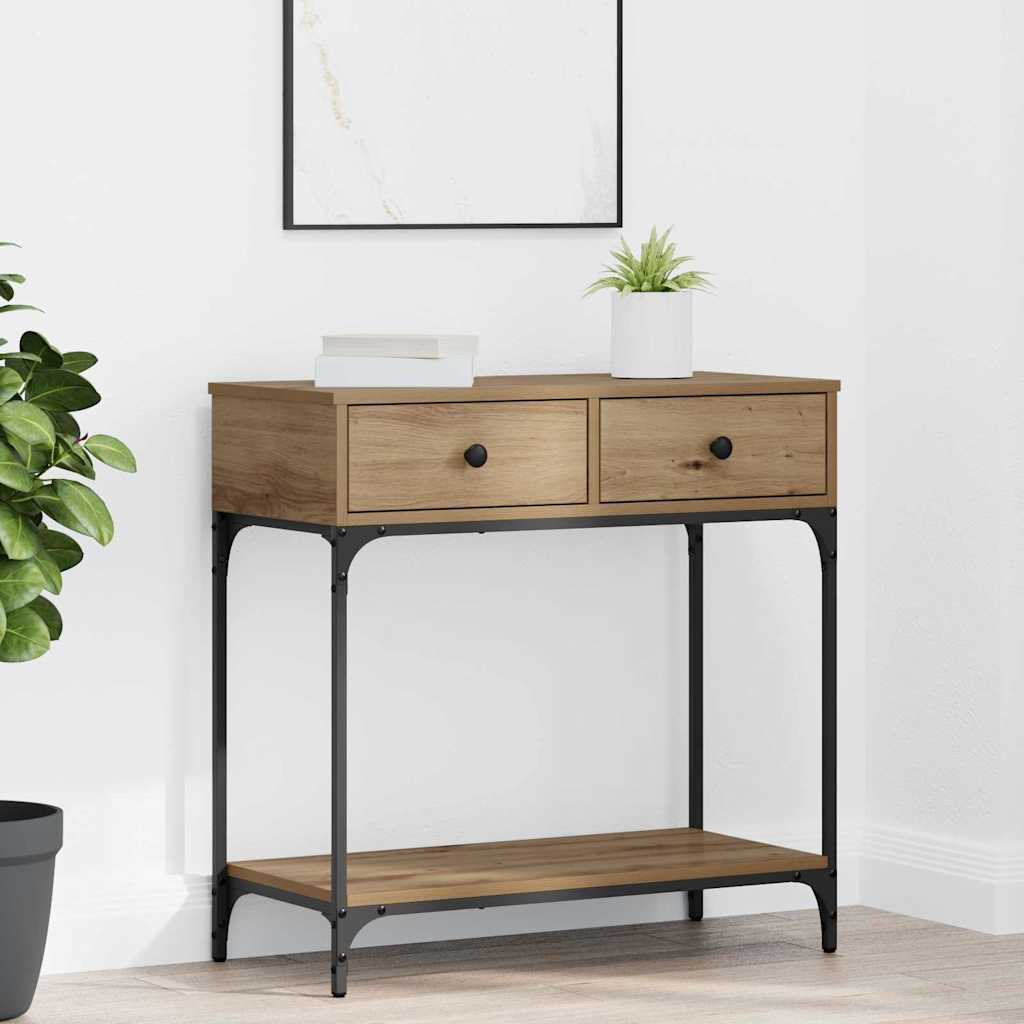 Tavolo consolle rovere artigianale 75 x 34,5 x 75 cm
