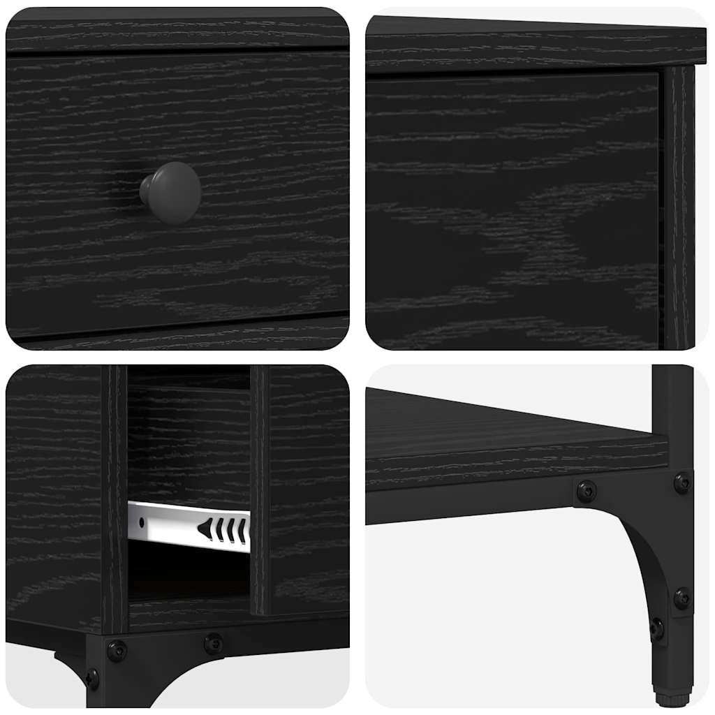 Tavolo consolle Rovere nero 75 x 34,5 x 75 cm Legno multistrato