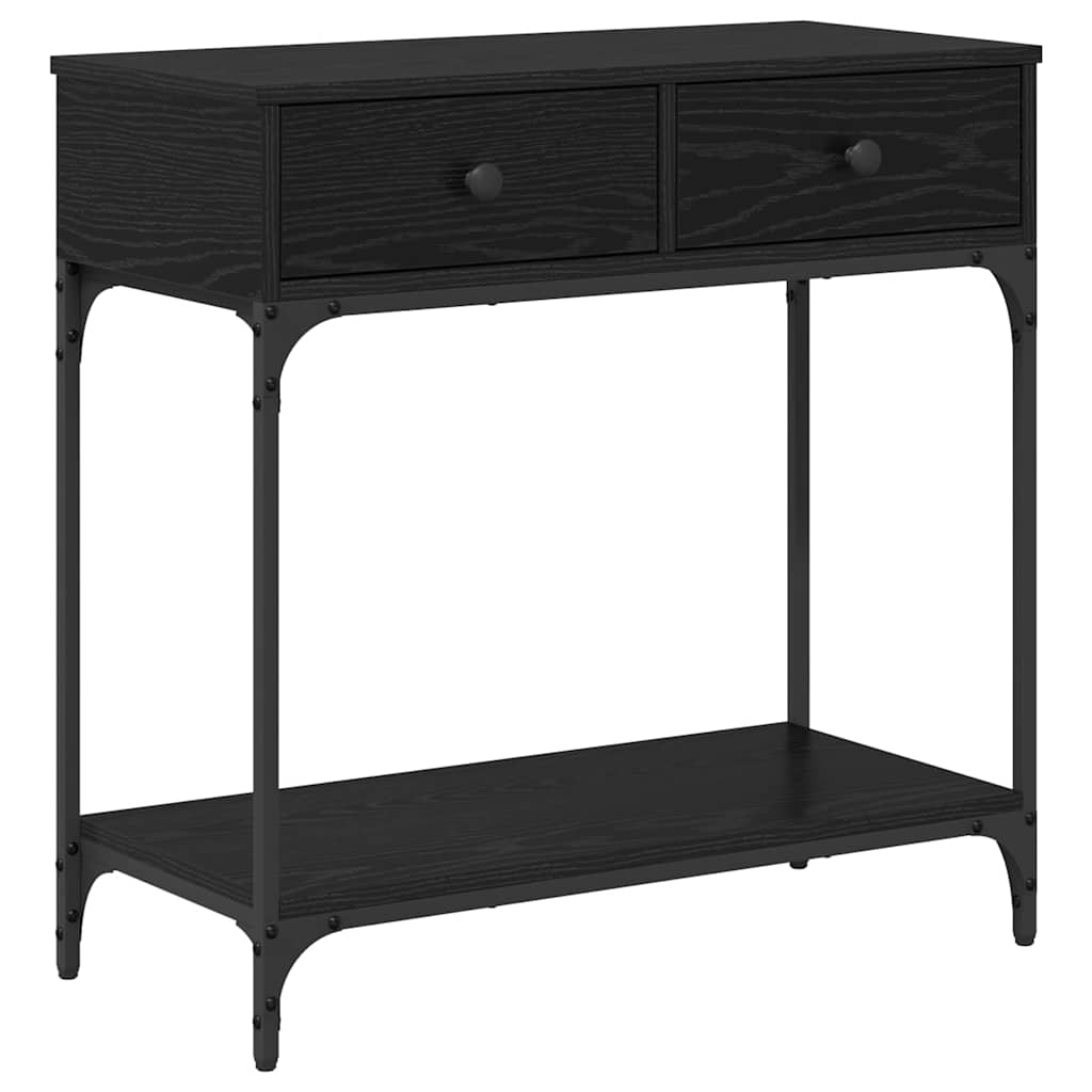 Tavolo consolle Rovere nero 75 x 34,5 x 75 cm Legno multistrato