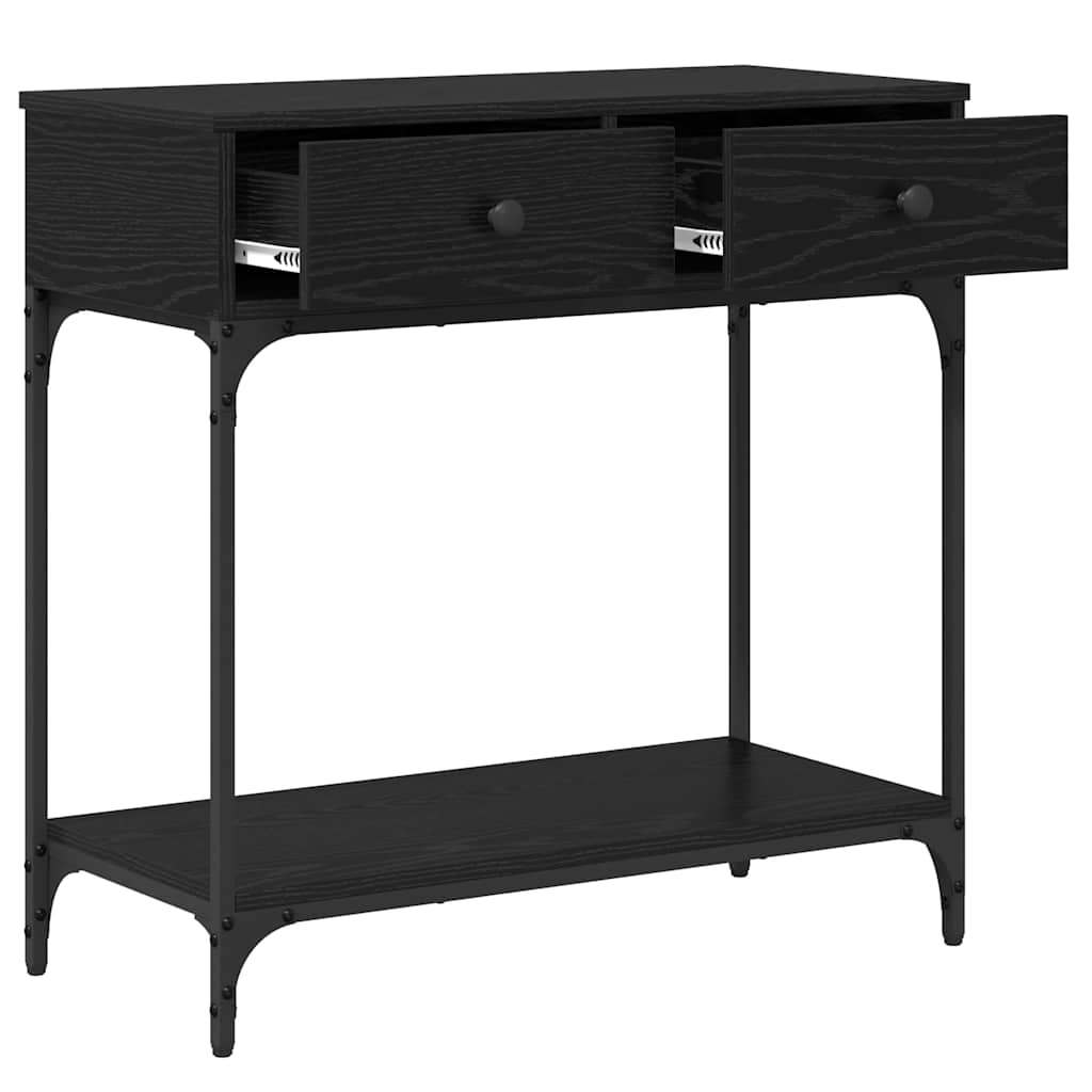 Tavolo consolle Rovere nero 75 x 34,5 x 75 cm Legno multistrato