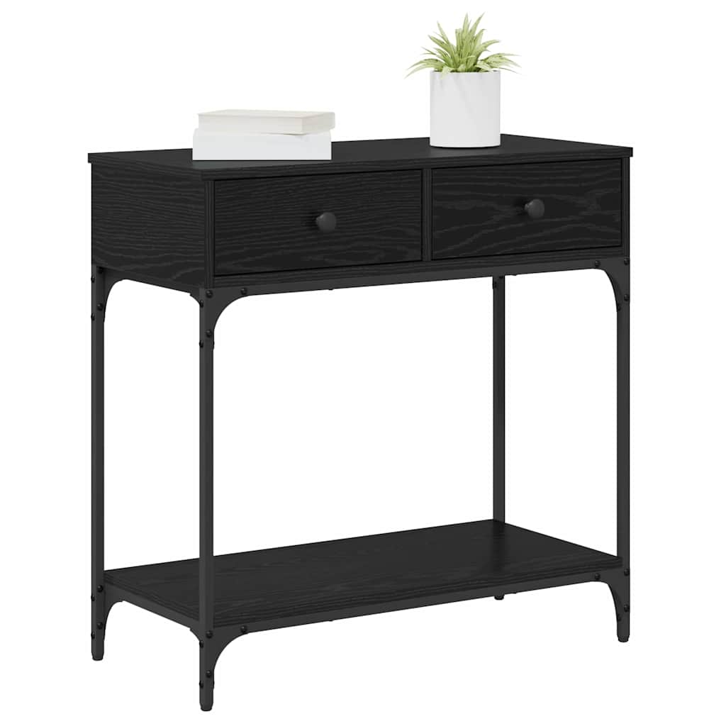 Tavolo consolle Rovere nero 75 x 34,5 x 75 cm Legno multistrato