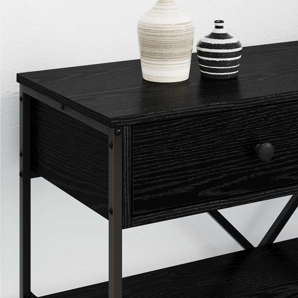 Tavolo consolle Rovere Nero 100 x 34,5 x 75 cm legno