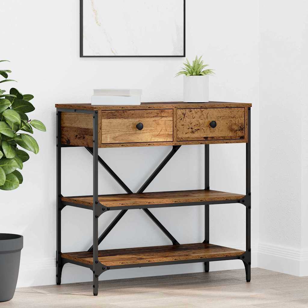 Tavolo consolle con cassetto Marrone 75 x 34,5 x 75 cm legno