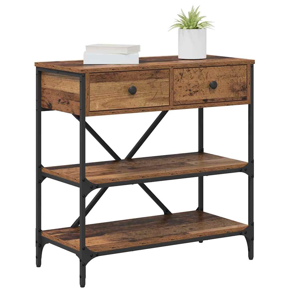 Tavolo consolle con cassetto Marrone 75 x 34,5 x 75 cm legno