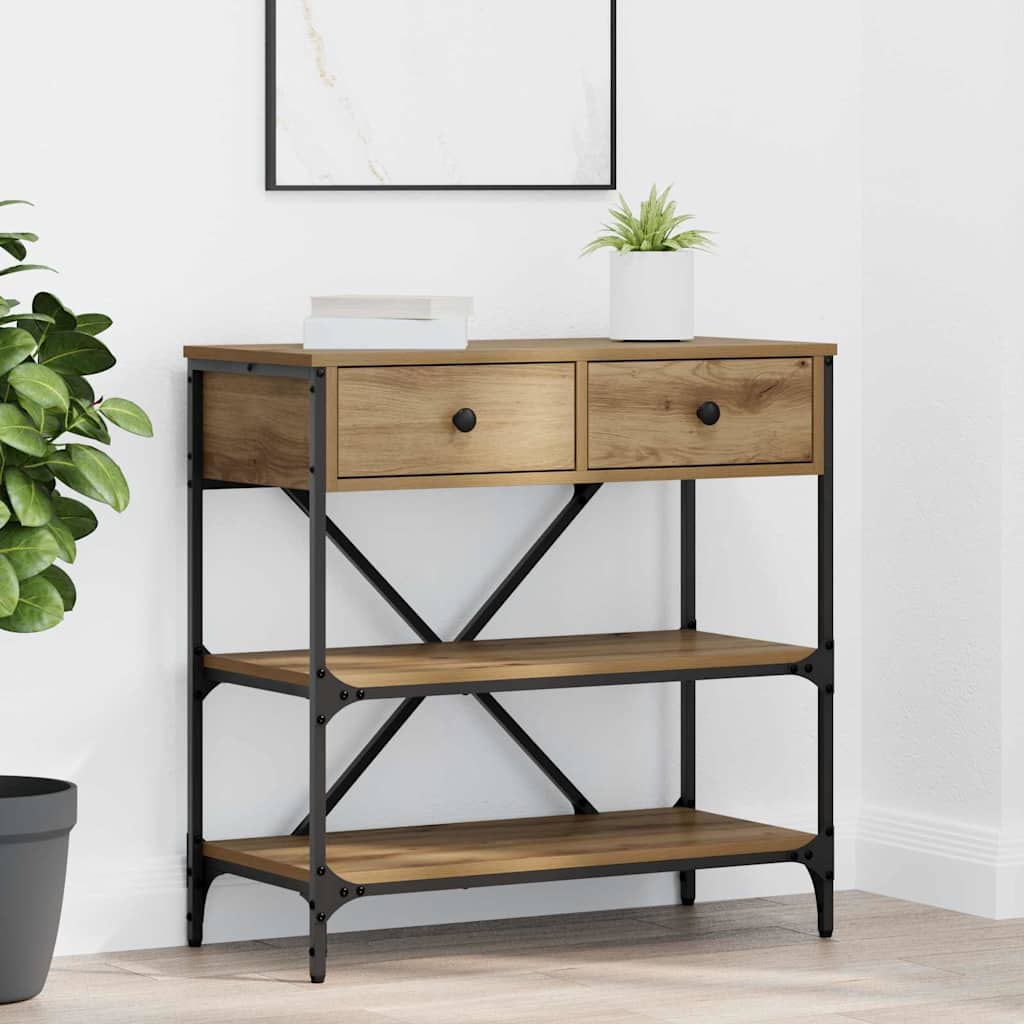 Tavolo consolle con cassetto Marrone 75 x 34,5 x 75 cm legno