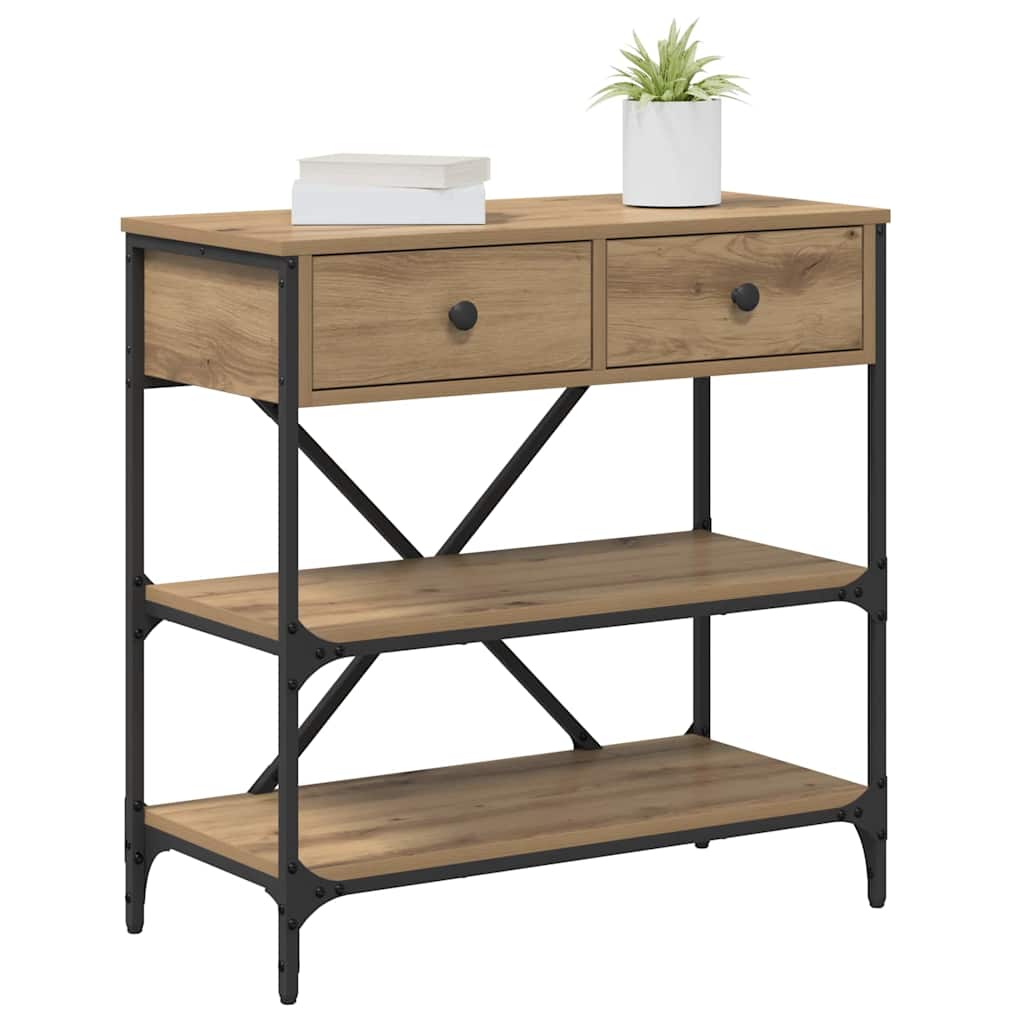 Tavolo consolle con cassetto Marrone 75 x 34,5 x 75 cm legno