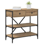Tavolo consolle con cassetto Marrone 75 x 34,5 x 75 cm legno