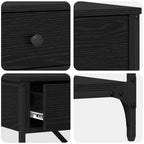 Tavolo consolle Rovere Nero 75 x 34,5 x 75 cm legno