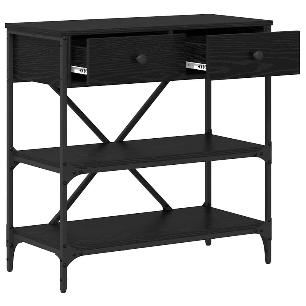 Tavolo consolle Rovere Nero 75 x 34,5 x 75 cm legno