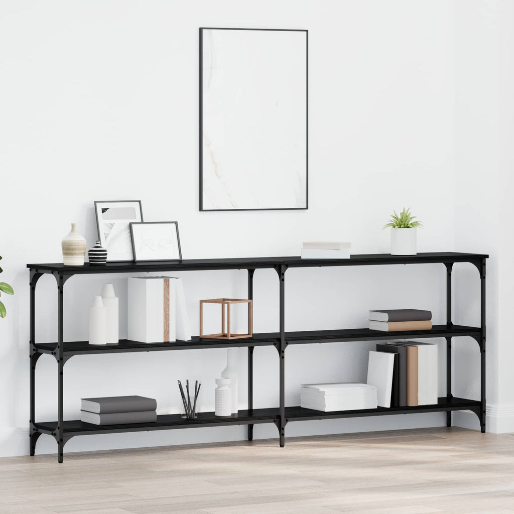 Tavolo consolle Rovere nero 200 x 29 x 75 cm