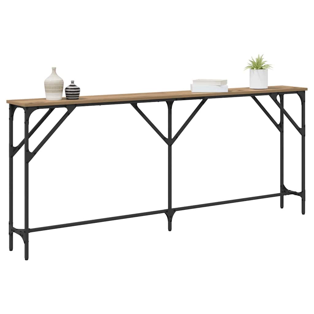 Tavolo consolle rovere artigianale 180 x 23 x 75 cm
