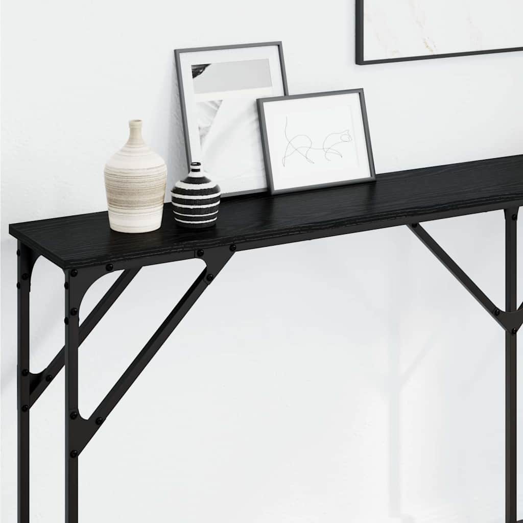 Tavolo consolle Rovere nero 180 x 23 x 75 cm