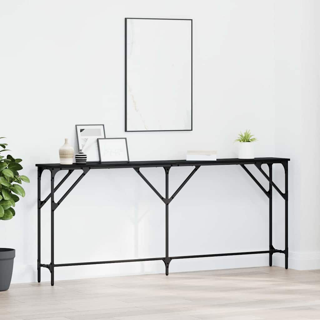 Tavolo consolle Rovere nero 180 x 23 x 75 cm