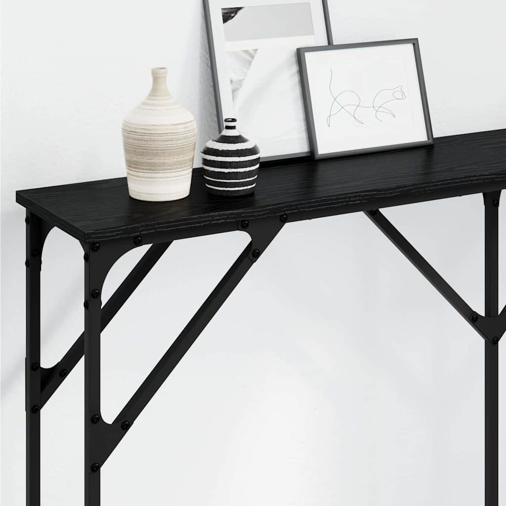 Tavolo consolle Rovere nero 140 x 23 x 75 cm