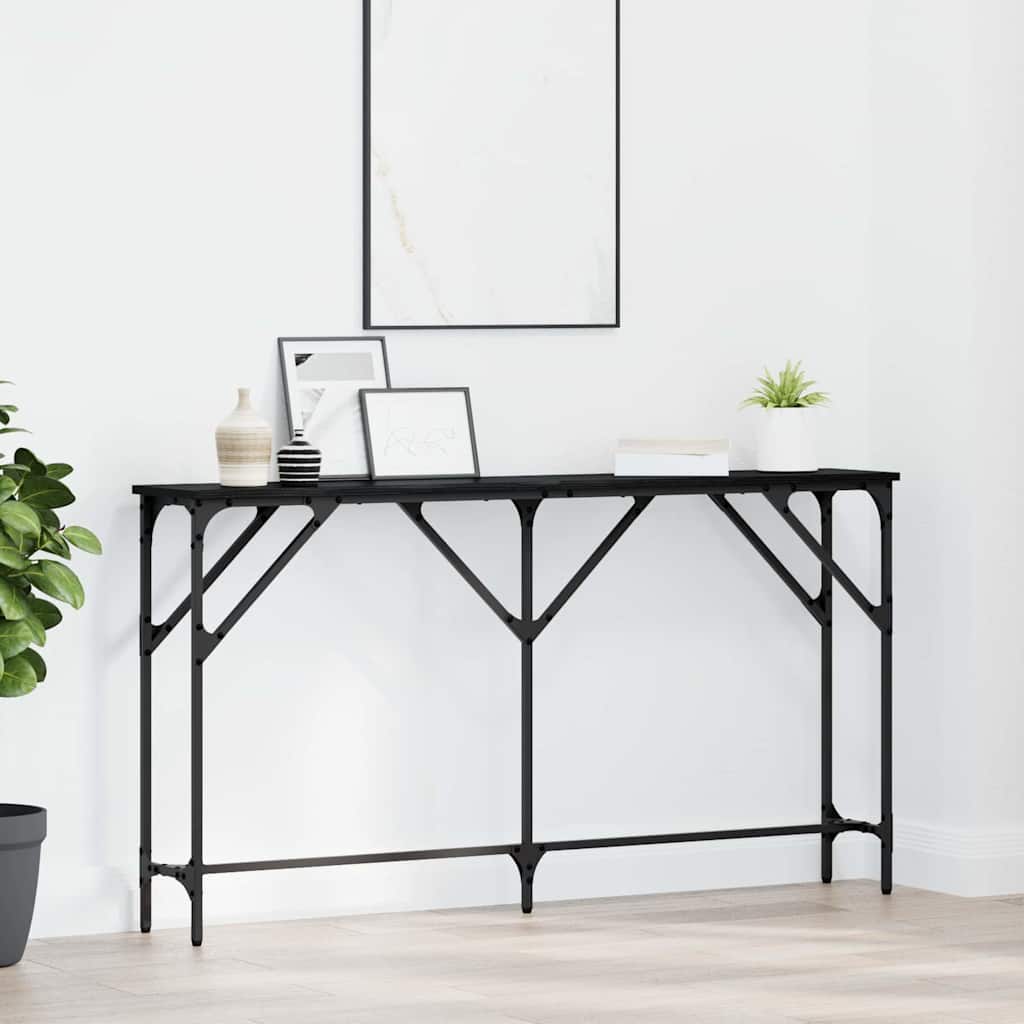 Tavolo consolle Rovere nero 140 x 23 x 75 cm