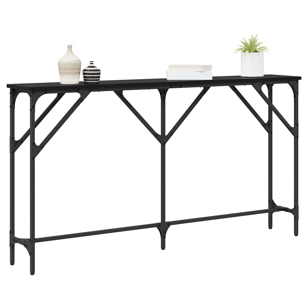 Tavolo consolle Rovere nero 140 x 23 x 75 cm