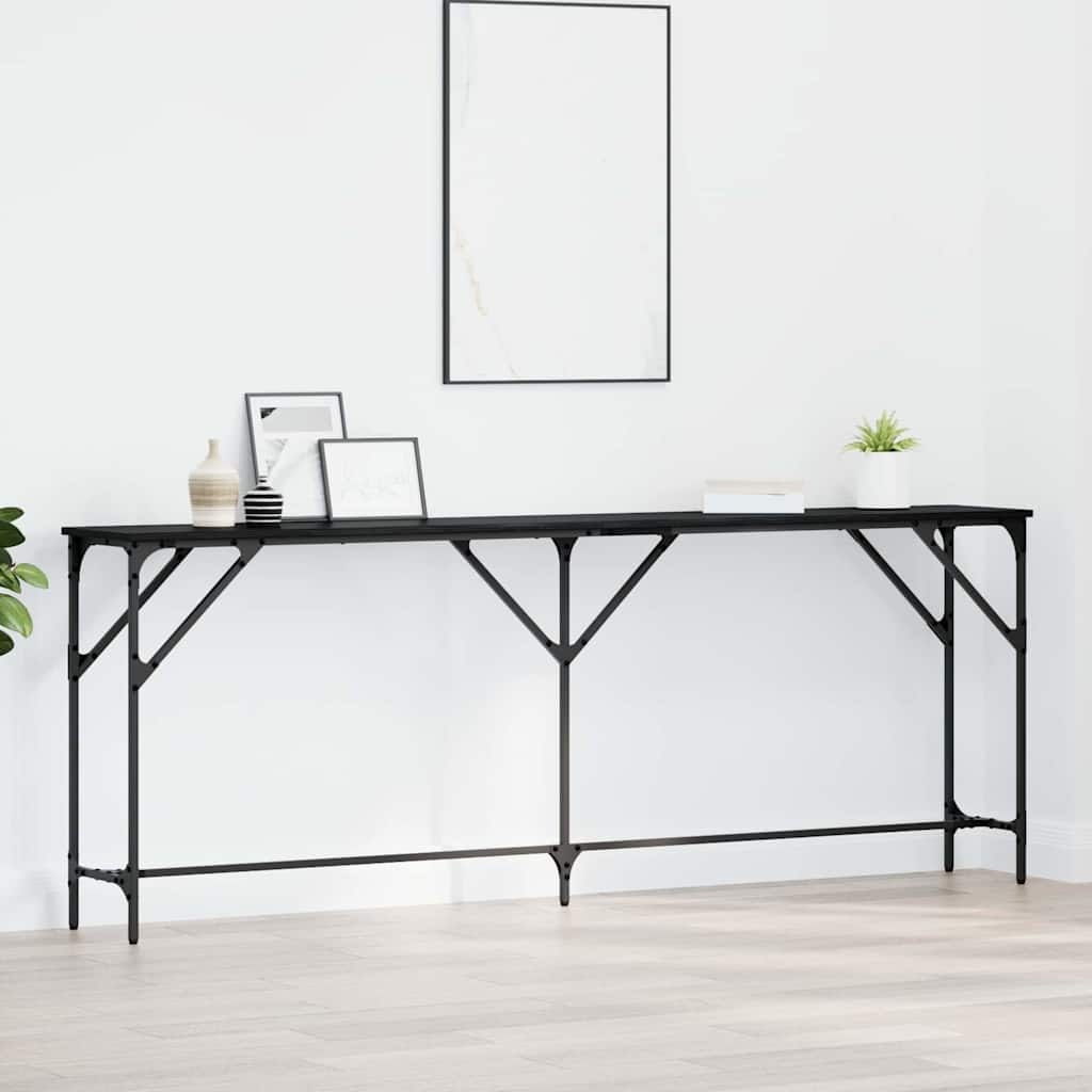 Tavolo consolle Rovere nero 200 x 29 x 75 cm