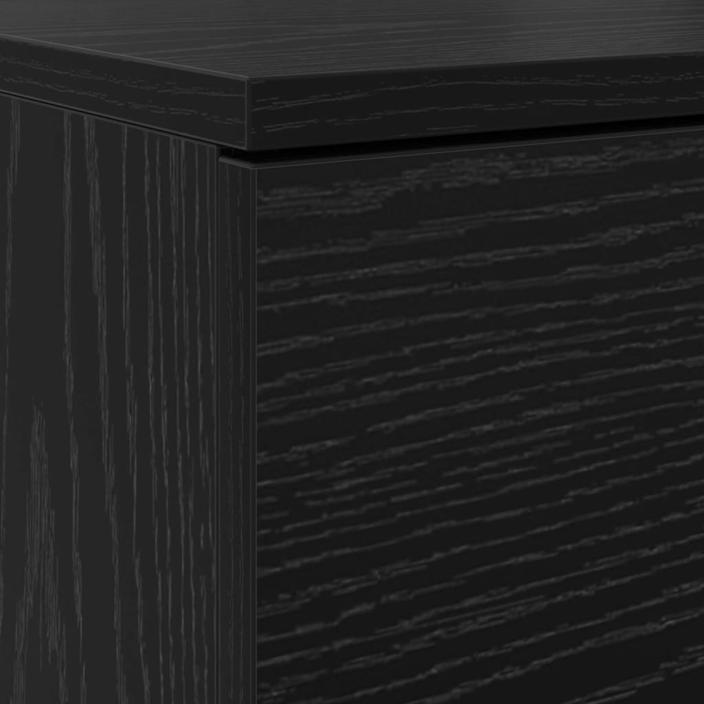 Mobile per scarpe con cassetto Rovere Nero 100,5 x 28 x 100 cm