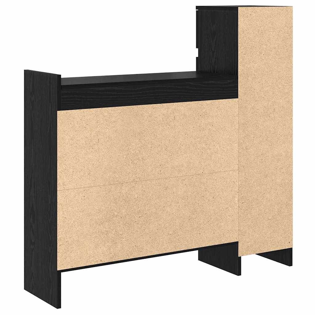 Mobile per scarpe con cassetto Rovere Nero 100,5 x 28 x 100 cm