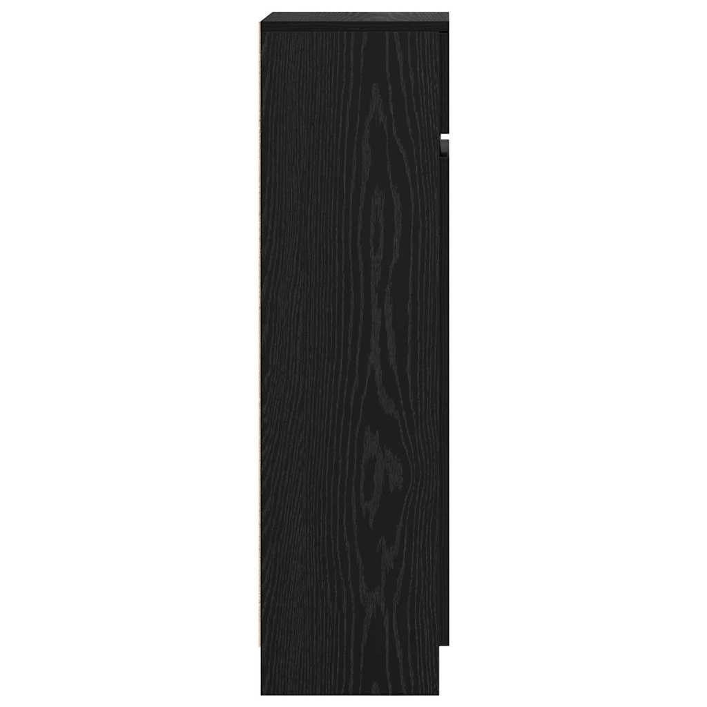 Mobile per scarpe con cassetto Rovere Nero 100,5 x 28 x 100 cm