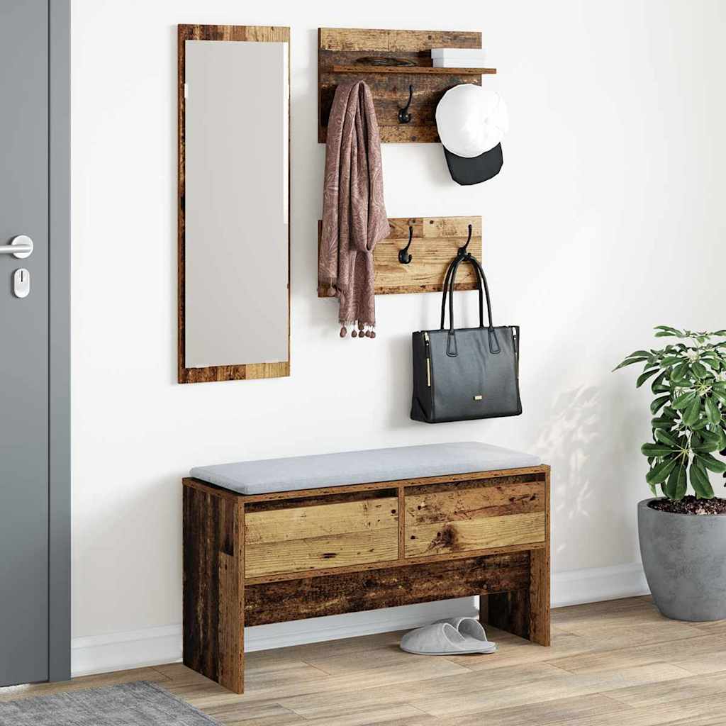 Set mobili da ingresso 4 pcs Legno vecchio Legno multistrato