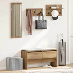 Set mobili da ingresso con cassetto 4 pcs Rovere Artigianale