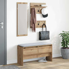 Set mobili da ingresso con cassetto 4 pcs Rovere Artigianale