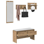Set mobili da ingresso con cassetto 4 pcs Rovere Artigianale