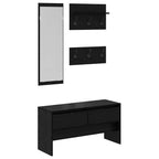 Set mobili da ingresso 4 pcs Rovere Nero Legno multistrato