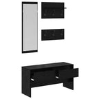 Set mobili da ingresso 4 pcs Rovere Nero Legno multistrato