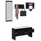 Set mobili da ingresso 4 pcs Rovere Nero Legno multistrato