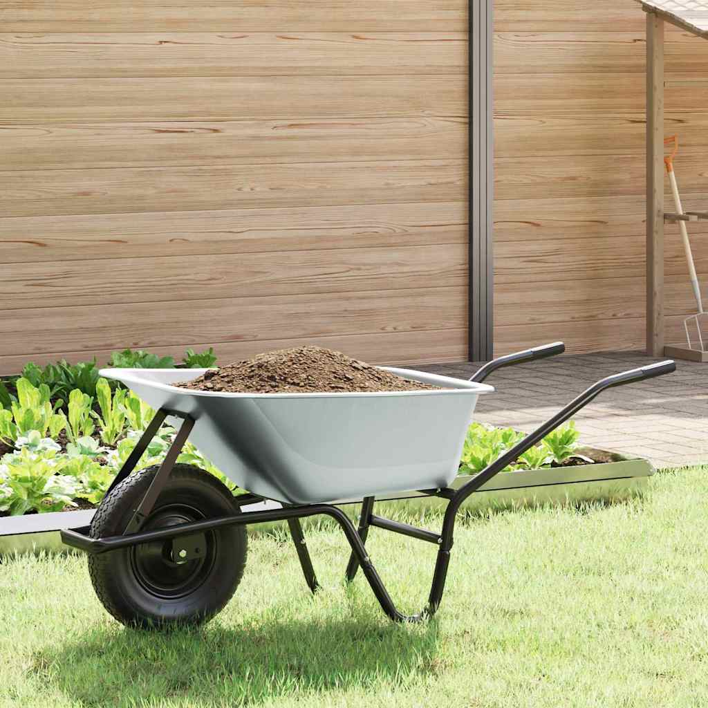 Carriole Argento e Nero 141 x 60 x 57 cm Acciaio