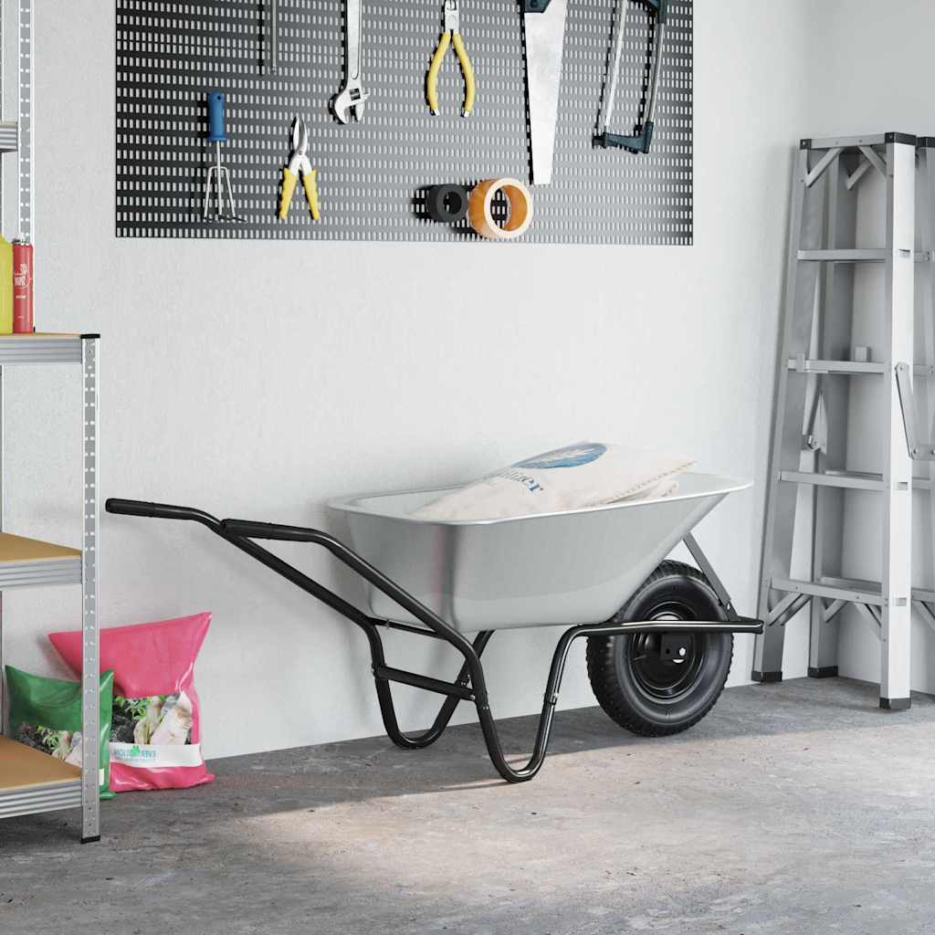 Carriole Argento e Nero 141 x 60 x 57 cm Acciaio