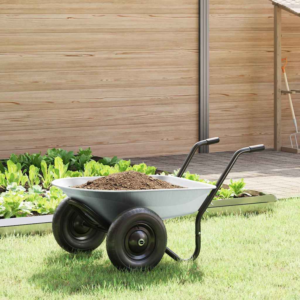 Carriole Argento e Nero 124 x 73 x 65 cm Acciaio