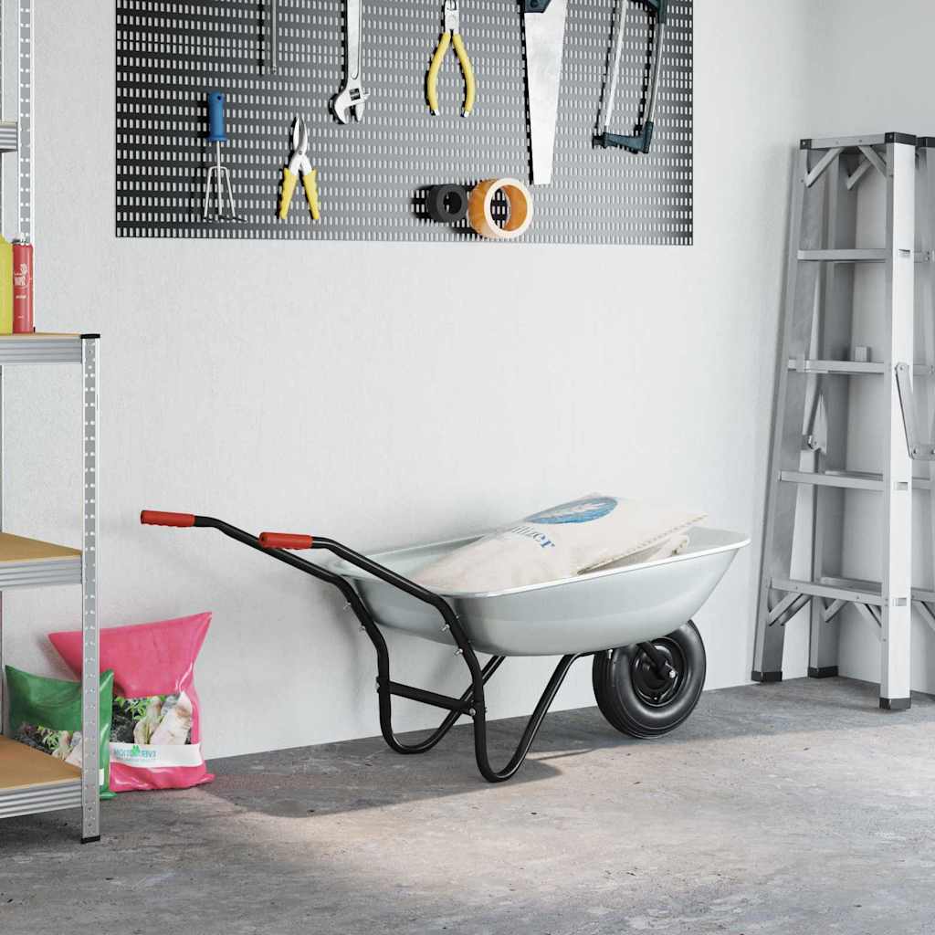 Carriole Argento e Nero 133 x 62,5 x 58 cm Acciaio