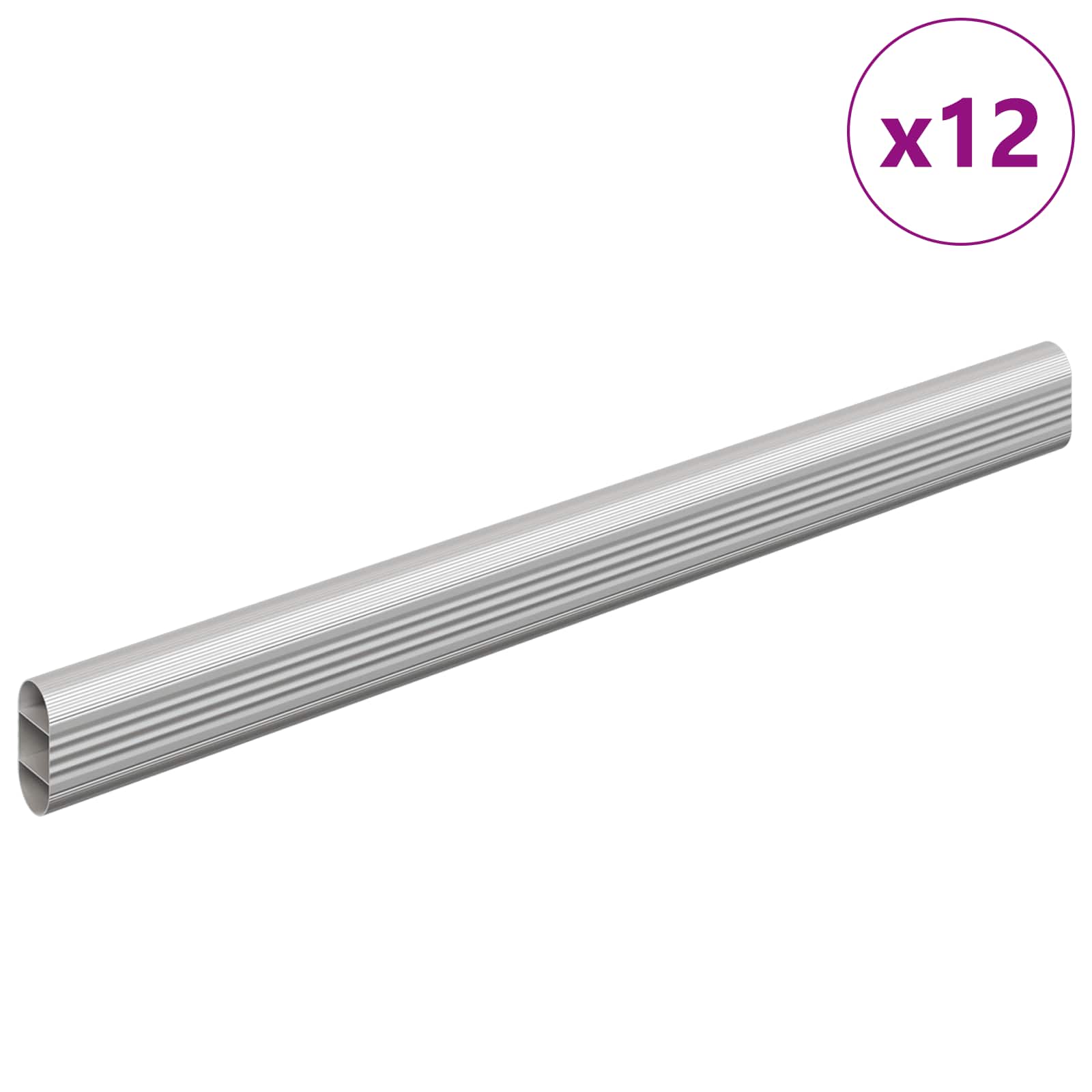 Asta per armadio 12 pcs Argento 316 x 15 x 29 mm