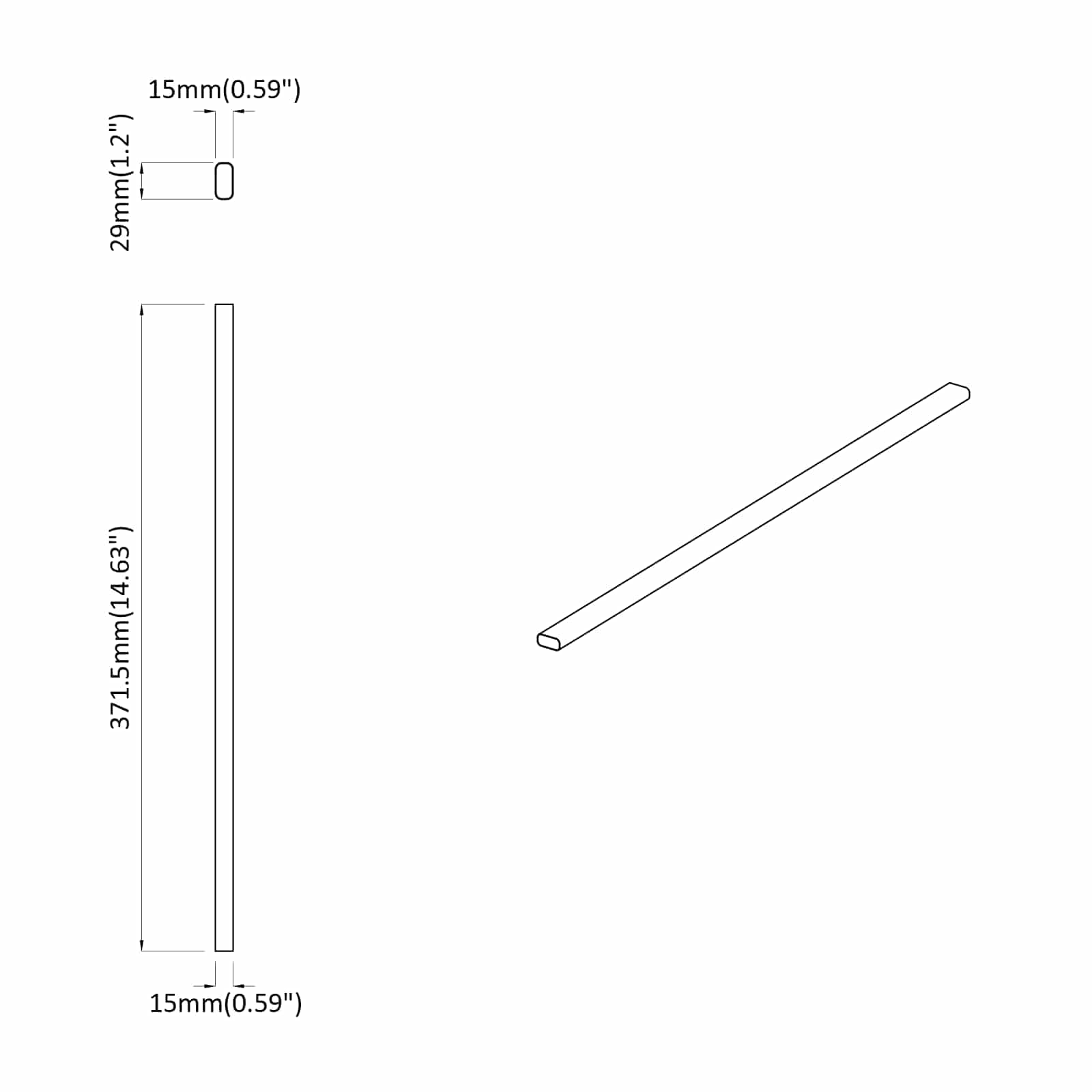 Asta per armadio 2 pcs Argento 372 x 15 x 29 mm