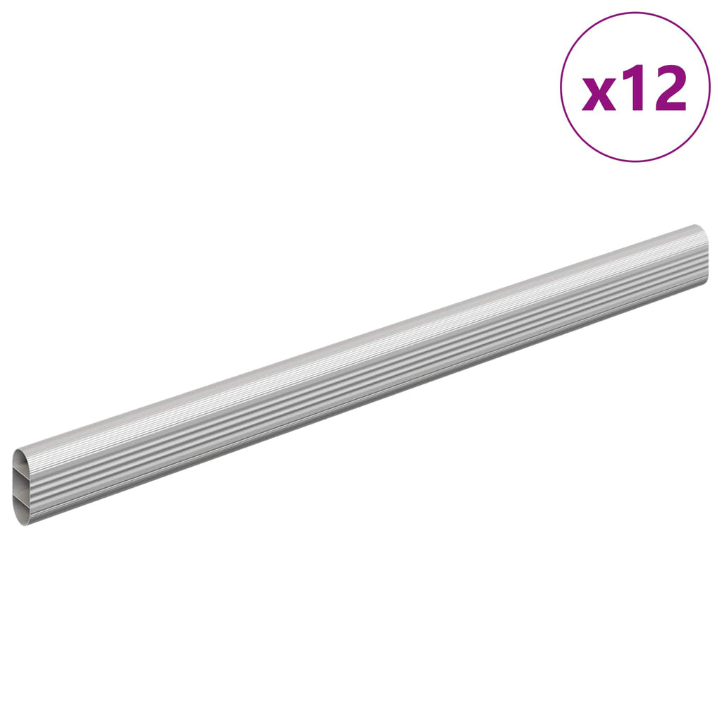 Asta per armadio 12 pcs Argento 372 x 15 x 29 mm